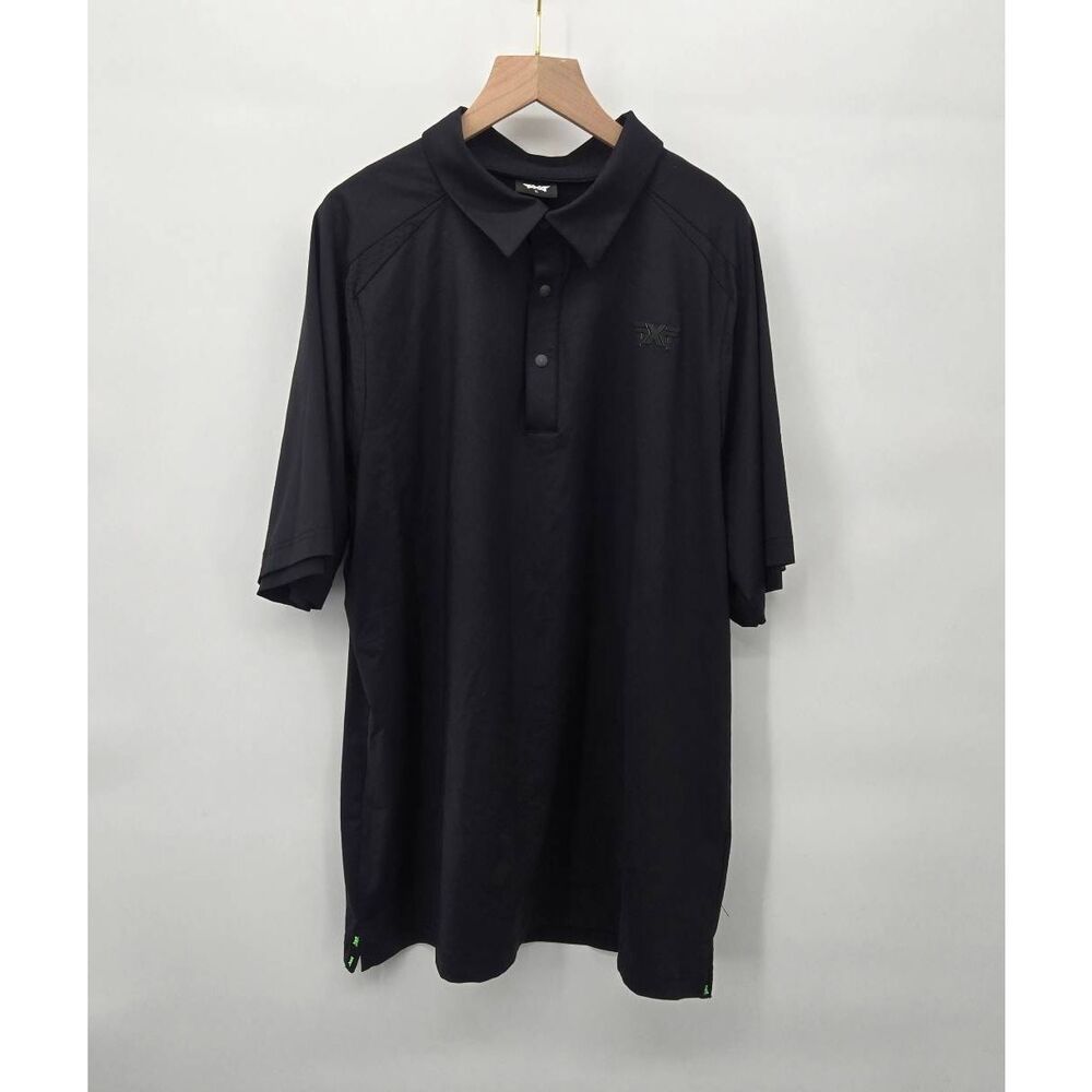 PXG Men's Golf Shirt Size XL Polo Parsons Xtreme Golf Black Snap Minimal
